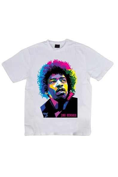 fame-stoned Jimi Hendrix Baskılı T-shirt