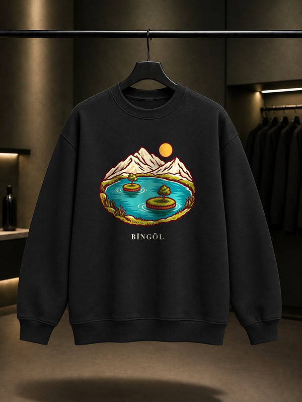 Bingöl Yüzen Adalar Sweatshirt – Siyah