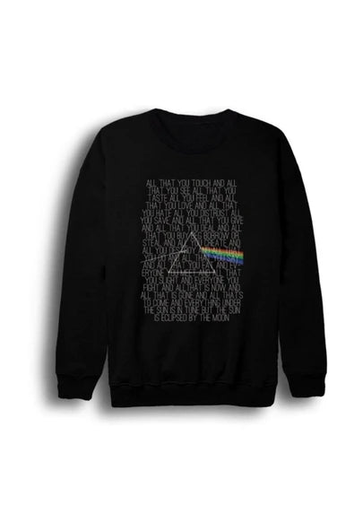 Pink Floyd The Dark Side of baskılı siyah sweatshirt