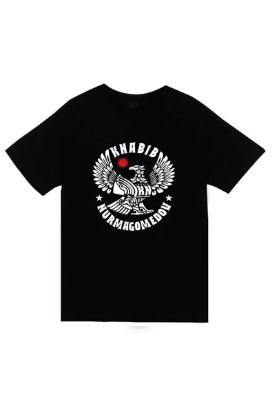 fame-stoned Khabib Nurmagomedov Baskılı Unisex %100 Pamuk Siyah T-shirt