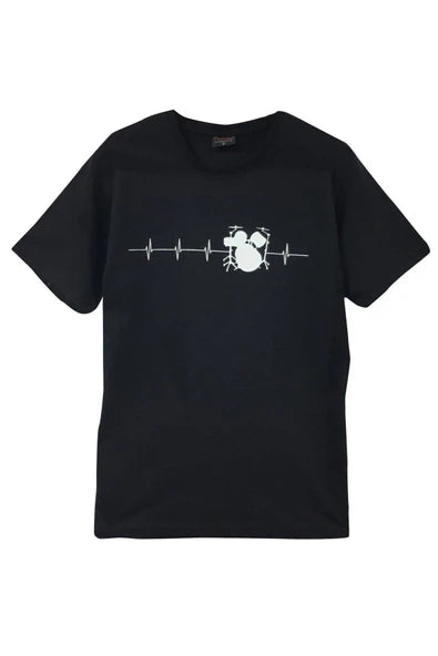 fame-stoned Bateri Baskılı Unisex %100 Pamuk Siyah T-shirt