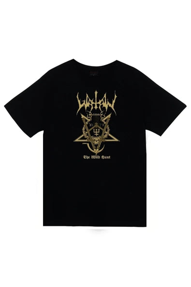 Watain The Wild Hunt' logo baskılı siyah tişört