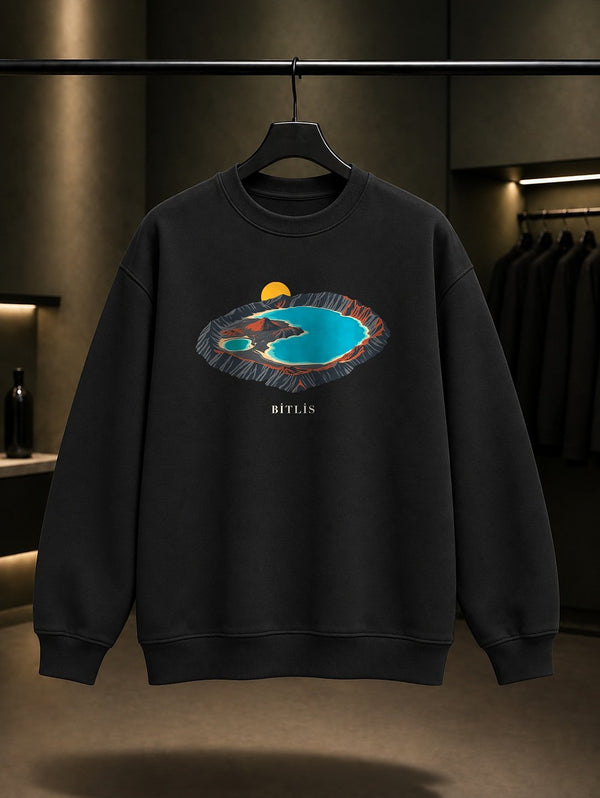 Bitlis Nemrut Krater Gölü Sweatshirt – Siyah