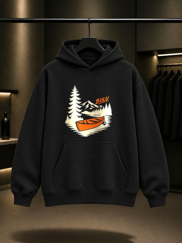 Bolu Abant Gölü Kapüşonlu Sweatshirt – Siyah