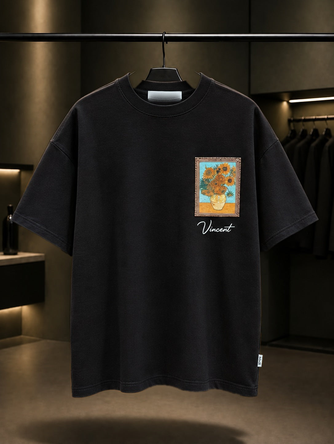 Van Gogh Galeri Oversize Tişört – Siyah ön