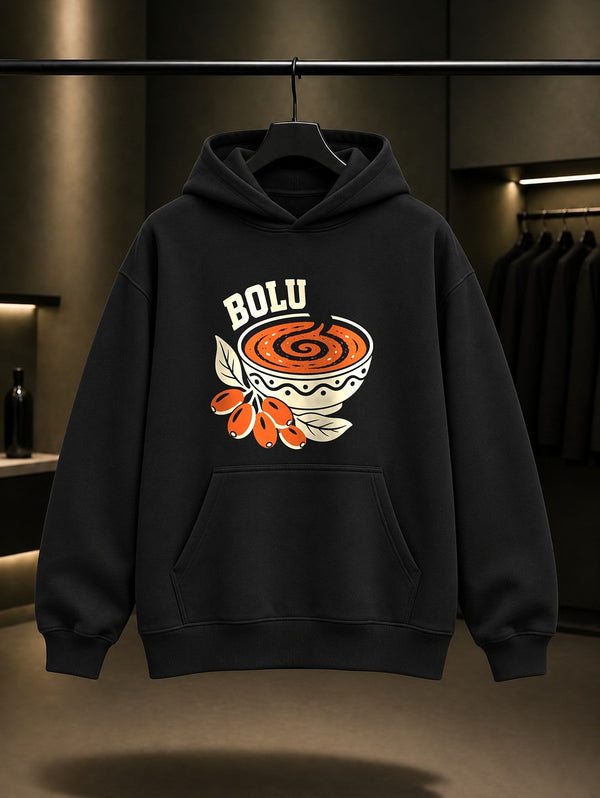 Bolu Kızılcık Tarhanası Kapüşonlu Sweatshirt – Siyah