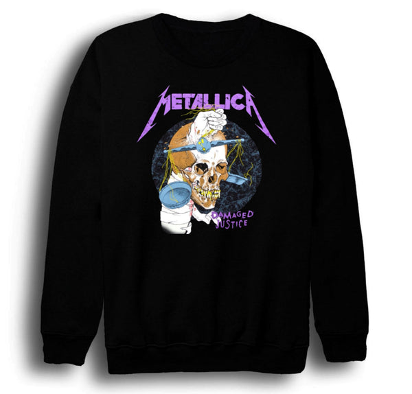 Metallica ...And Justice for All baskılı siyah sweatshirt
