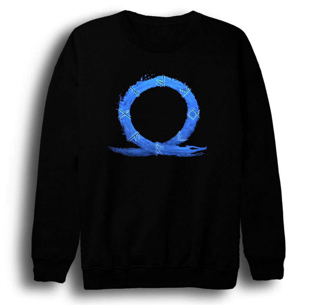 God Of War baskılı siyah sweatshirt