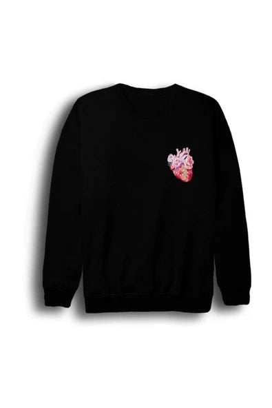 Pink Floyd baskılı siyah sweatshirt