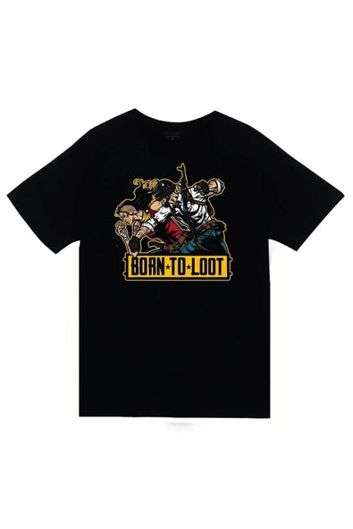 fame-stoned Unisex Siyah Pubg Baskılı T-shirt