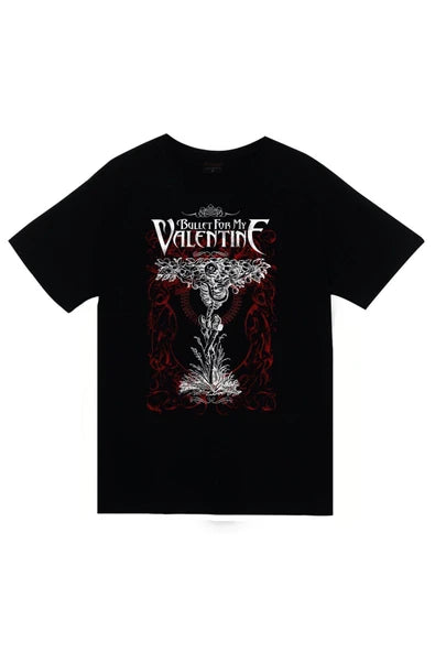 fame-stoned Bullet For My Valentine Baskılı Unisex %100 Pamuk Siyah T-shirt