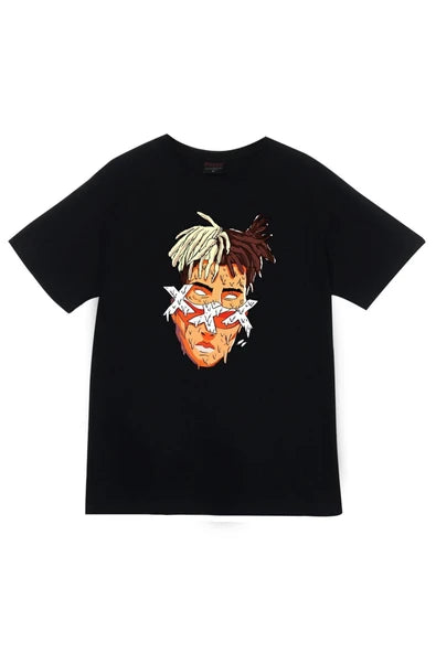fame-stoned Xxxtentacion Baskılı Unisex %100 Pamuk Mavi T-shirt