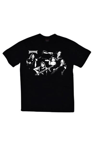 fame-stoned Metallica Baskılı Unisex %100 Pamuk Siyah T-shirt