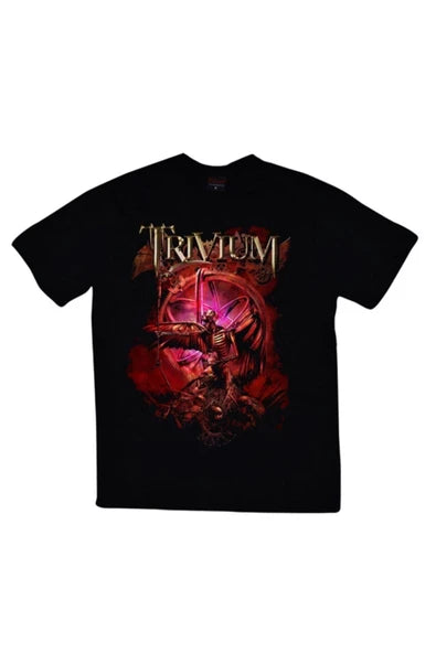 fame-stoned Trivium Baskılı Unisex %100 Pamuk Siyah T-shirt