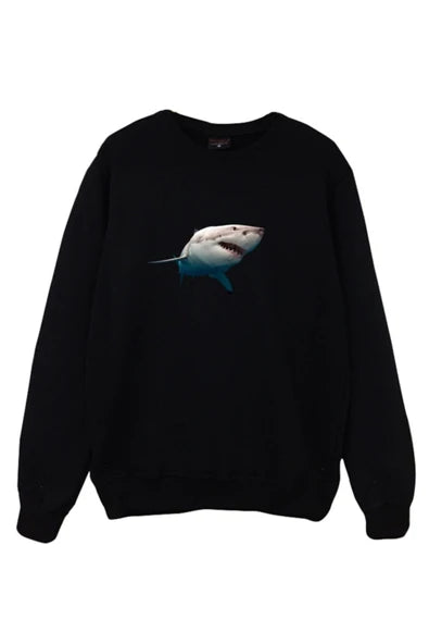 fame-stoned Köpek Balığı Shark Baskılı Sweatshirt