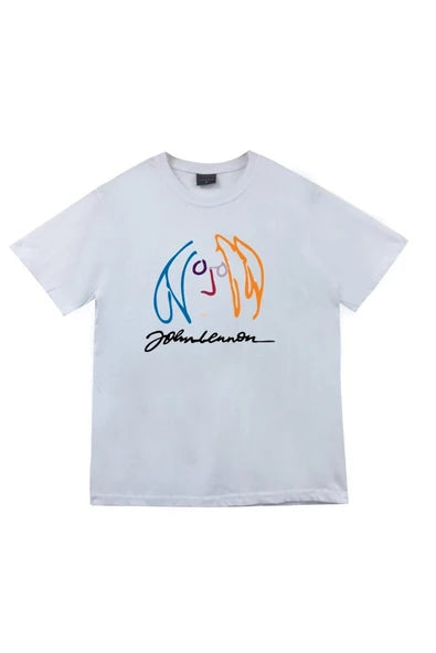 fame-stoned The Beatles Baskılı Unisex %100 Pamuk Beyaz T-shirt