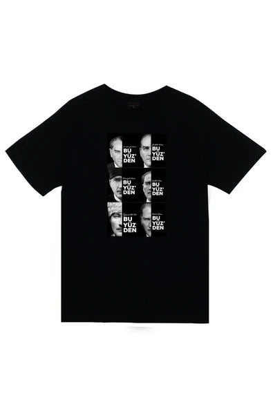 fame-stoned Gazi Mustafa Kemal Atatürk Baskılı Unisex %100 Pamuk T-shirt