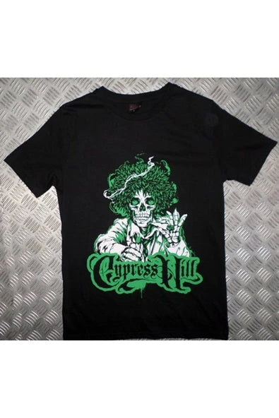 fame-stoned Cypress Hill Baskılı Unisex %100 Pamuk Siyah T-shirt