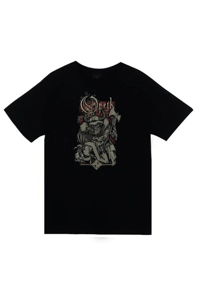 fame-stoned Opeth Müzik Grubu Baskılı Unisex %100 Pamuk Siyah T-shirt