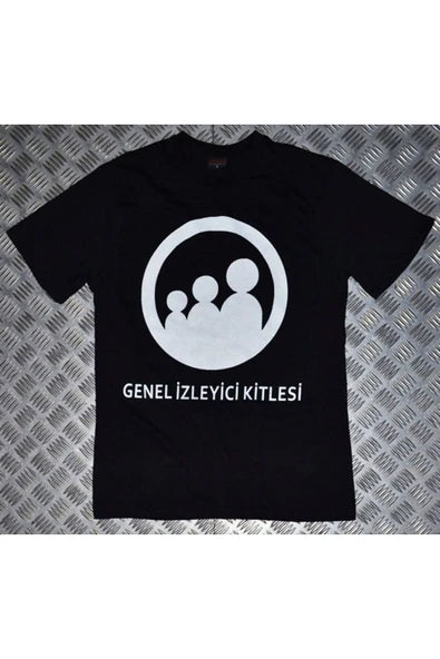 Genel Izleyici baskılı siyah tişört