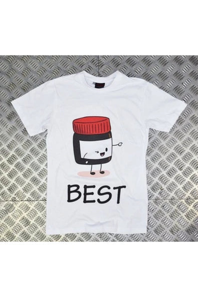 fame-stoned Unisex Beyaz Best Baskılı T-shirt