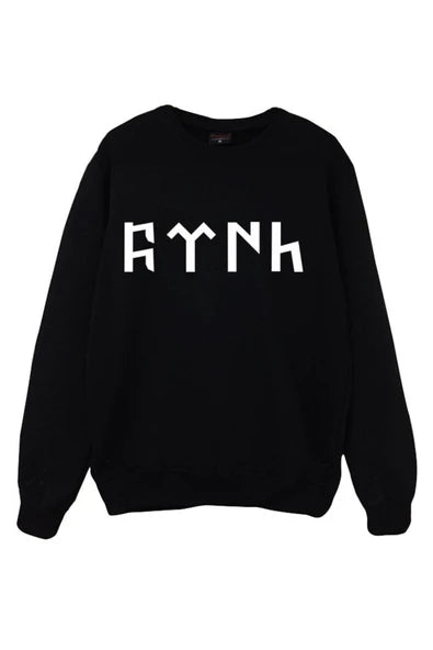Türk baskılı siyah sweatshirt