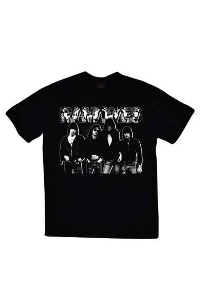 fame-stoned Ramones Baskılı Unisex Siyah %100 Pamuk T-shirt