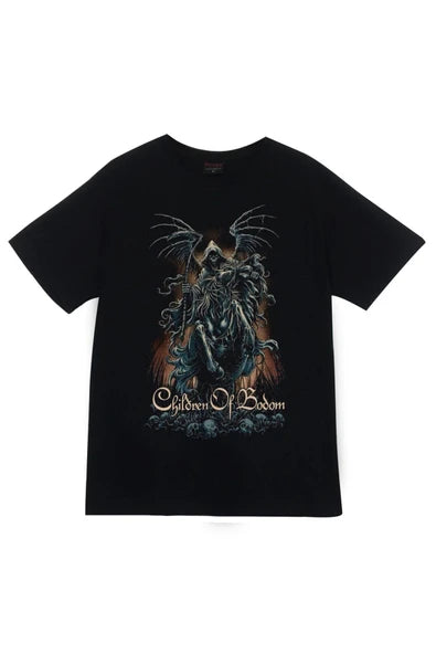 fame-stoned Children Of Bodom Baskılı Unisex %100 Pamuk Siyah T-shirt
