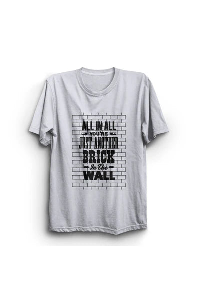 fame-stoned Pink Floyd Baskılı Unisex %100 Pamuk Gri T-shirt