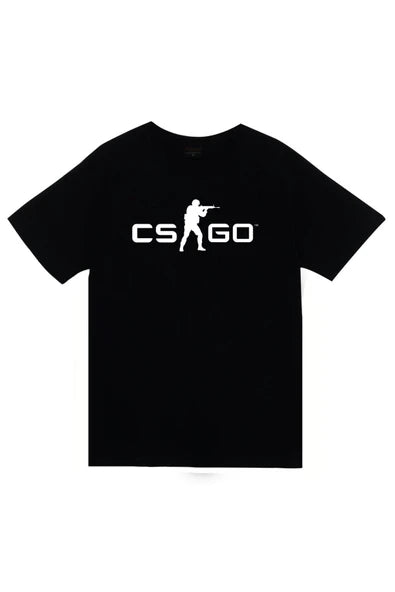 fame-stoned Unisex Siyah Cs Go Counter Strike Baskılı T-shirt
