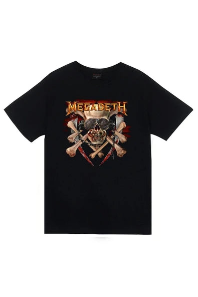 fame-stoned Megadeth Baskılı Unisex %100 Pamuk T-shirt