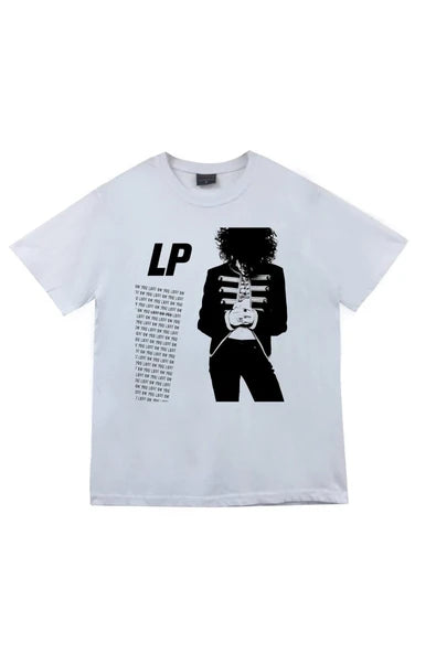 fame-stoned Lp Laura Pergolizzi Baskılı Unisex %100 Pamuk Beyaz T-shirt