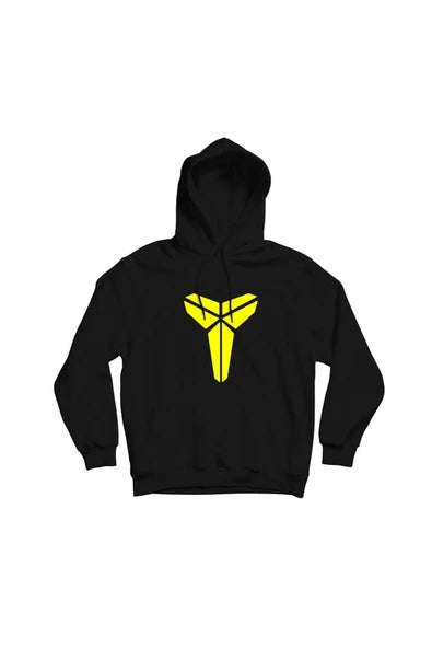 Kobe Bryant Sari Sheath logosu baskılı siyah kapüşonlu sweatshirt