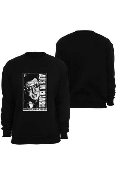 Alice In Chains Konser afisi baskılı siyah sweatshirt