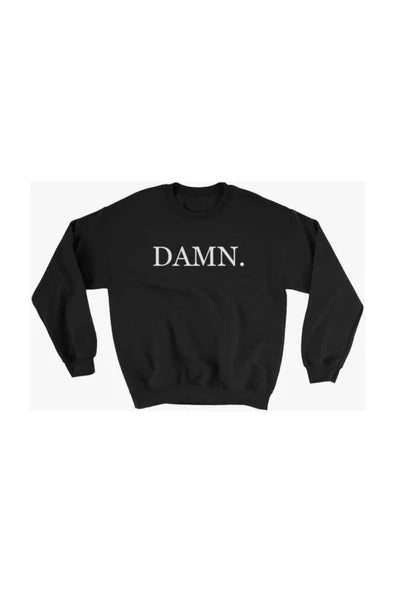 Damn baskılı siyah sweatshirt