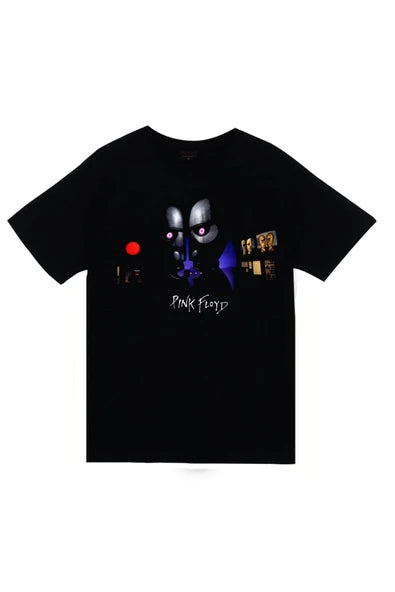 Pink Floyd Soyut renkli nesneler kompozisyonu baskılı siyah tişört