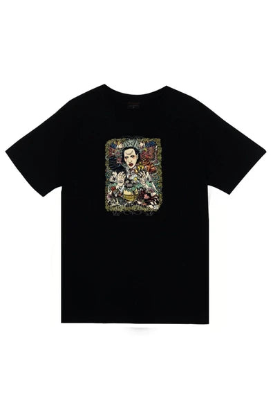 fame-stoned Marilyn Manson Baskılı Unisex %100 Pamuk Siyah T-shirt