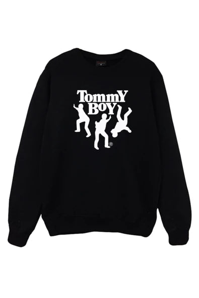 Tommy Boy baskılı siyah sweatshirt