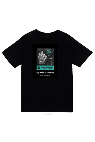 fame-stoned Mac Demarco Baskılı Unisex %100 Pamuk Siyah T-shirt