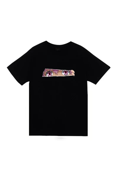 fame-stoned Mirai Nikki Anime Baskılı Unisex %100 Pamuk Siyah T-shirt