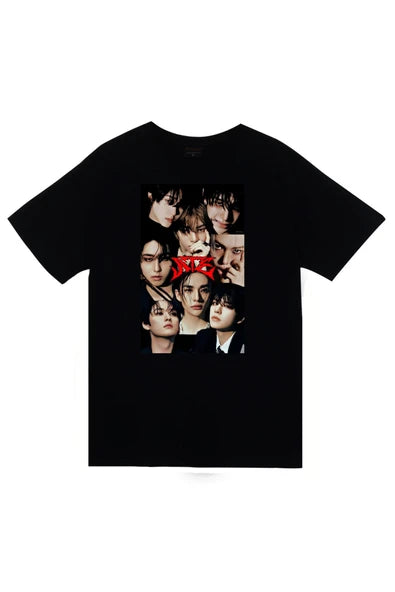 fame-stoned Stray Kids K-pop Müzik Grubu Baskılı Unisex %100 Pamuk Siyah T-shirt