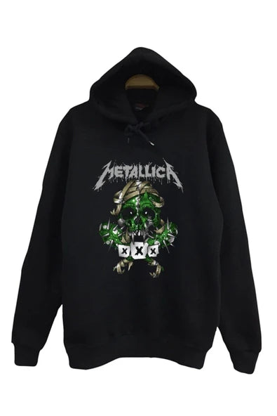 fame-stoned Metallica Baskılı Kapüşonlu Sweatshirt