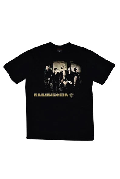 fame-stoned Rammstein Baskılı Unisex %100 Pamuk Siyah T-shirt