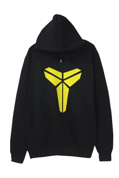 Kobe Braynt baskılı siyah kapüşonlu sweatshirt