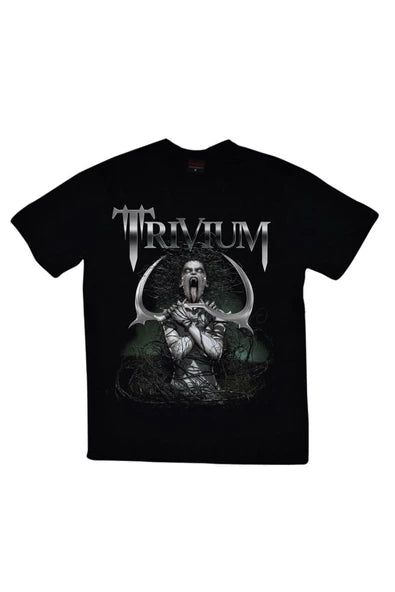 fame-stoned Trivium Baskılı T-shirt