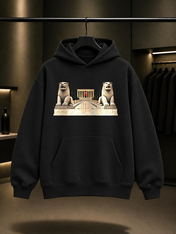 Ankara Aslanlı Yol Kapüşonlu Sweatshirt – Siyah