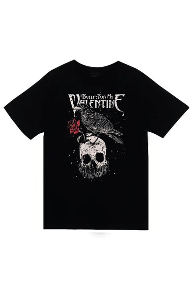 fame-stoned Bullet For My Valentine Baskılı Unisex %100 Pamuk Siyah T-shirt