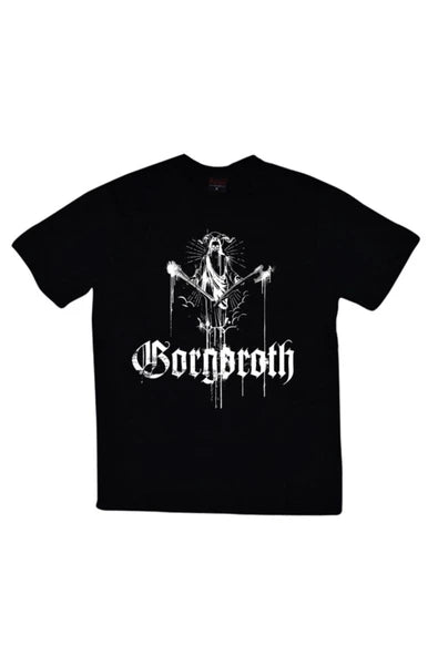 fame-stoned Erkek Siyah Gorgoroth Baskılı T-Shirt