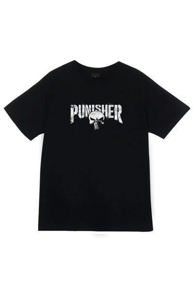 fame-stoned Punisher, Kuru Kafa Baskılı Unisex %100 Pamuk Siyah T-shirt