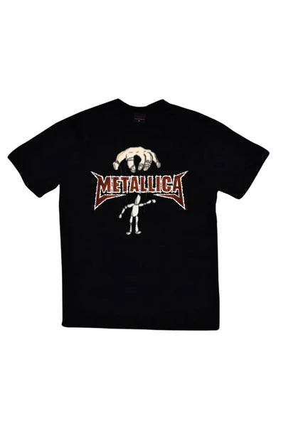 fame-stoned Metallica Baskılı Unisex %100 Pamuk Siyah T-shirt